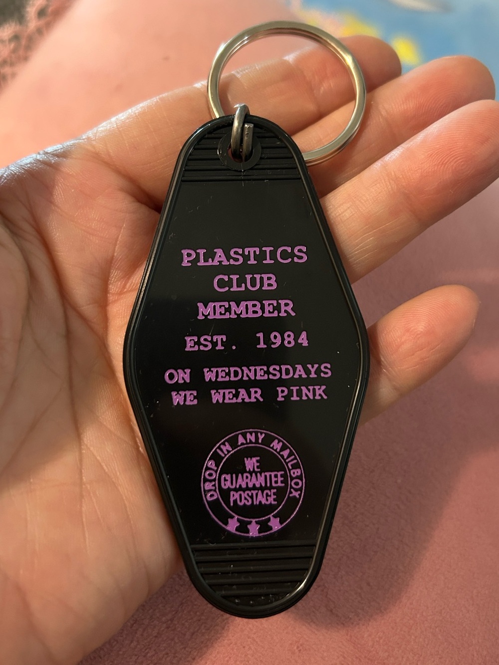 Plastics Club Member Keychain NEW on Wednesdays we wear pink